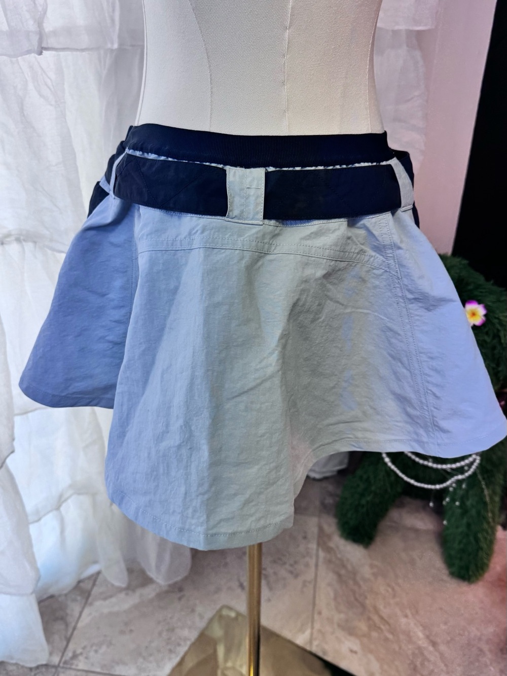 NWT FP Movement Nylon Tie-Waist Mini Skort in Sky Blue - Picture 8 of 13